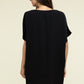 Woven Airflow V Neck T-Shirt Dress with Pockets