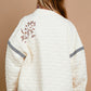 POL Embroidered Open Front Long Sleeve Jacket