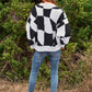 Multi Geo Checker Pullover Knit Sweater Top