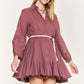 Solid Flare Shirt Dress Krd4190