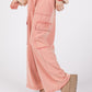 SAGE + FIG Knit Terry Mineral Wash Wide Leg Pants