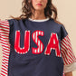 BiBi USA Letter Patchwork Contrast Short Sleeve T-Shirt