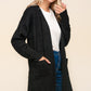 Haptics Stripe Textured Open Front Cardigan with Pockets