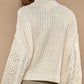 POL Mock Neck Cable Knit Sweater