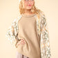 VERY J Printed Long Sleeve Round Neck Knit Top