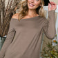 Solid Jersey One Shoulder Long Sleeve Top