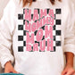 Checkered Mama Mommy Mom Bruh Graphic Sweatshirt