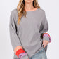 SAGE + FIG Color Block Waffle Knit T-Shirt