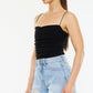 Kancan Raw Hem Distressed High Waist Denim Shorts