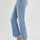 RISEN Full Size Frayed Hem Cropped Straight Jeans