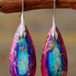 Handmade Teardrop Shape Natural Stone Dangle Earrings