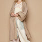 POL Flower Lace Trim Open Front Longline Cardigan