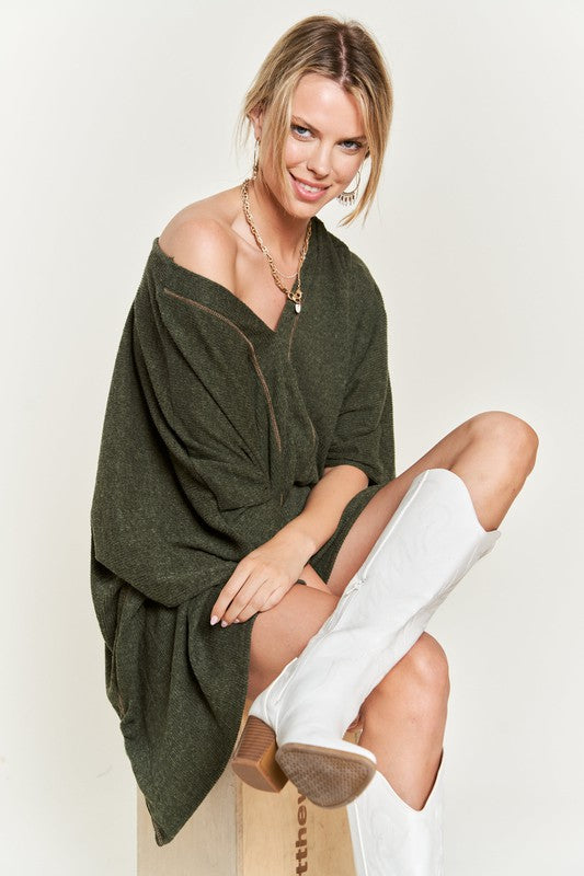 Vneck Poncho Top