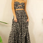 Twist Crop Top And Tiered Maxi Skirt Set