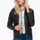 YMI Removable Faux Layered Multi-Pocket Jacket with Fuzzy Hood