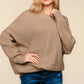 Haptics Full Size Side Slit Texture Asymmetric Sweater