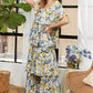 ADORA Layered Floral Off-Shoulder Short Sleeve Maxi Dress