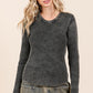 Mittoshop Mineral Wash Fitted Long Sleeve Rib Knit Top