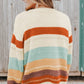 Women Drop-shoulder Striped Color Block Sweater