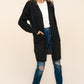 Haptics Stripe Textured Open Front Cardigan with Pockets