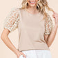 Mittoshop Round Neck Puff Short Sleeve Top