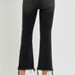 RISEN Full Size Raw Hem Cropped Flare Jeans Plus Size