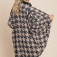 BOMBOM Houndstooth Open Front Cocoon Knit Cardigan