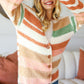 Haptics Full Size Button Down Striped Sweater Cardigan