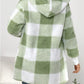 Plaid Long Sleeve Hooded Coat