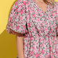 And The Why Full Size Floral Surplice Puff Sleeve Dress