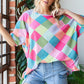 HOPELY Color Block Waffle Oversized T-Shirt