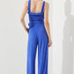 Plus Sleeveless Adjustable Strap Button Jumpsuit