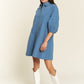 Washed denim style dress