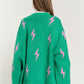 Lightning Bolt Oversized Open Sweater Cardigan