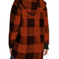 Plaid Long Sleeve Hooded Coat