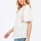 Ces Femme Textured Puff Sleeve Top