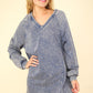 VERY J Mineral Washed Oversized A-Line Mini Dress