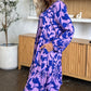 Double Take Full Size Printed Ruffle Hem Long Sleeve Dress