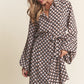 J.NNA Geometric Balloon Long Sleeve Midi Dress