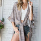 Natural Geo Print Mid Sleeve Kimono