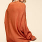 Haptics Full Size Side Slit Texture Asymmetric Sweater