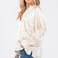 SAGE + FIG Notched Long Sleeve Blouse