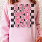 Checkered Mama Mommy Mom Bruh Graphic Sweatshirt