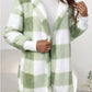 Plaid Long Sleeve Hooded Coat