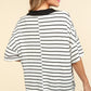 Haptics Full Size Striped Dropped Shoulder Half Sleeve T-Shirt