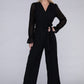 Sheer sleeve and Wide leg Jumpsuit