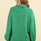 VERY J Collared Half Button Knit Top with Pockets