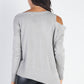 UNIQ Cold Shoulder Long Sleeve Knit Top