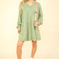 VERY J Mineral Washed Oversized A-Line Mini Dress