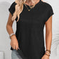 Round Neck Cap Sleeve Blouse